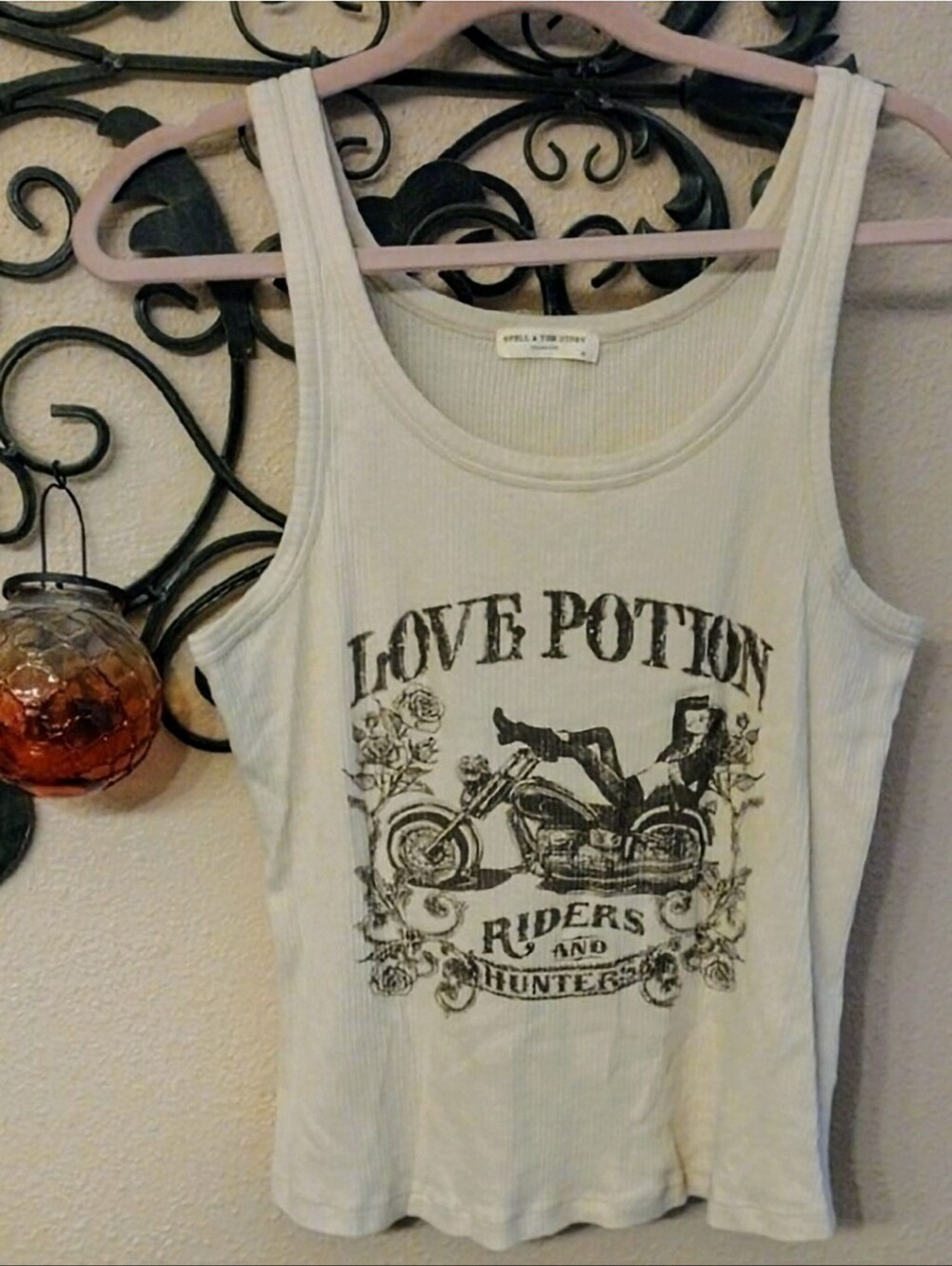 Spell Love Potion Cream Ribbed Tank Top
